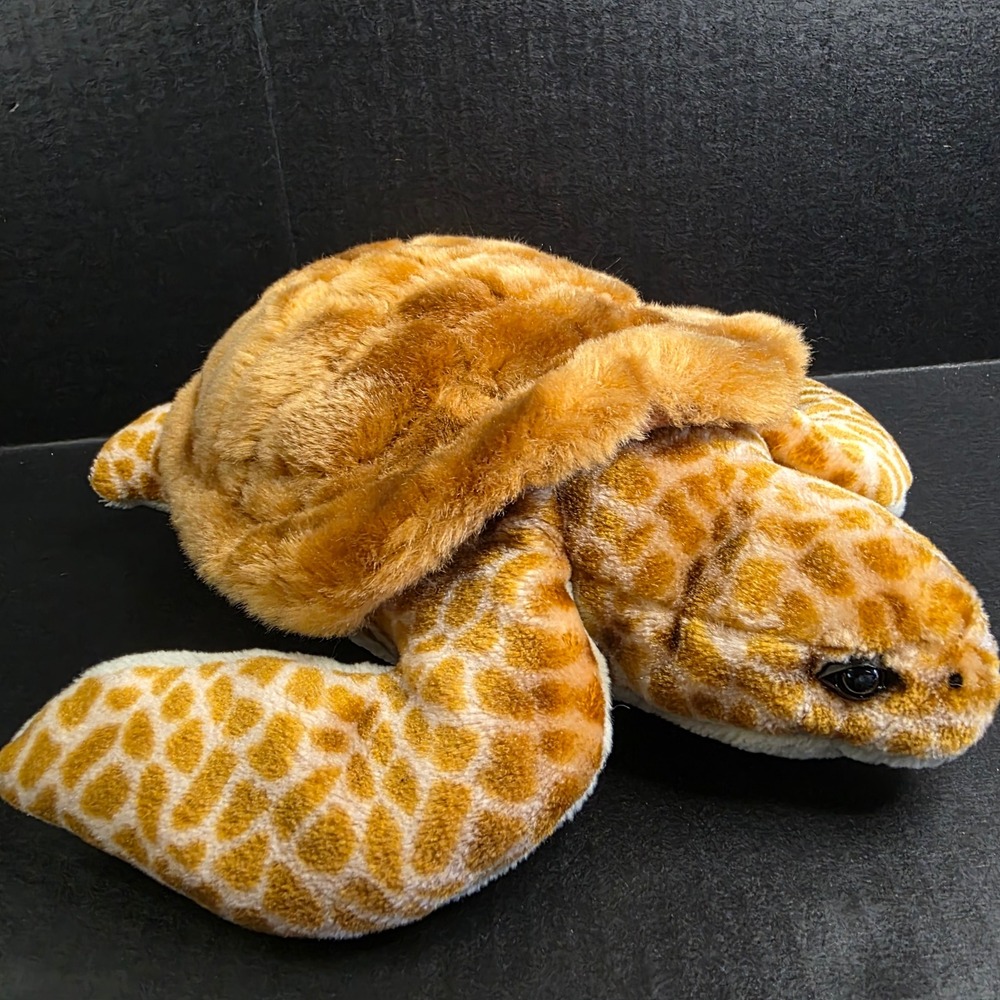 SeaWorld Sea Turtle Plush Stuffed‎ Animal Tan Brown Spotted 12 Inch